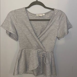 Grey and White striped shirt